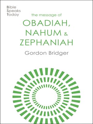 cover image of The Message of Obadiah, Nahum and Zephaniah